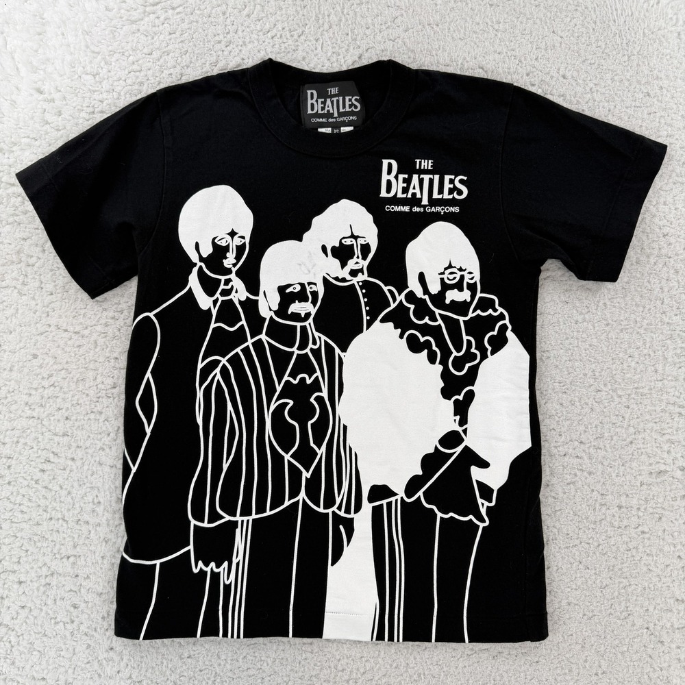 The Beatles X Comme Des Garcons Shirt Mens XS Black Yellow Submarine Tee T-Shirt